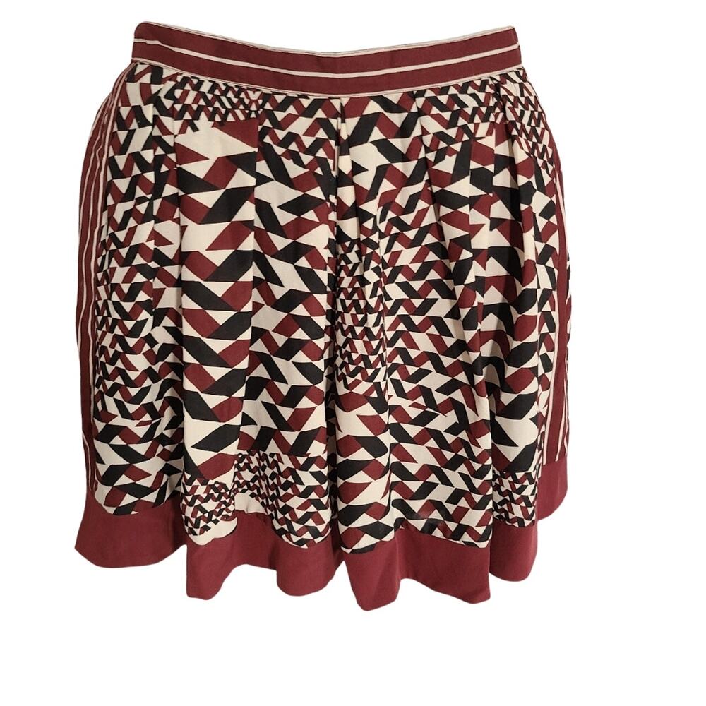 W118 by Walter Baker maroon pleated a line skirt size large